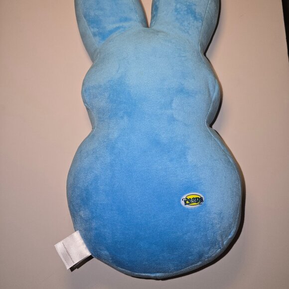 Peeps Blue Marshmallow Candy Easter Bunny Shaped Pillow Plush 17” - Picture 8 of 10